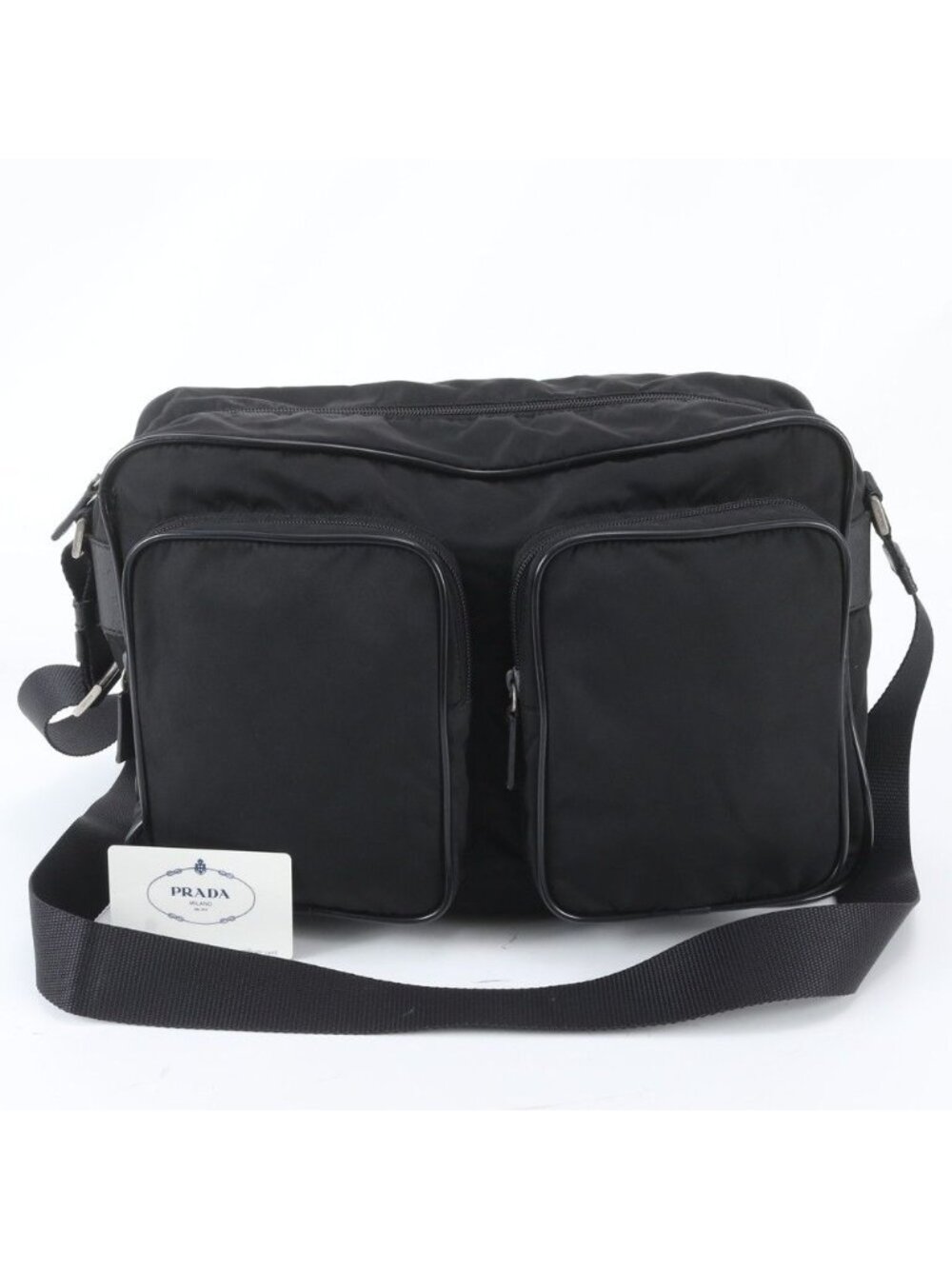 Prada White Tag Tessuto Nylon Leather Shoulder Bag Crossbody
